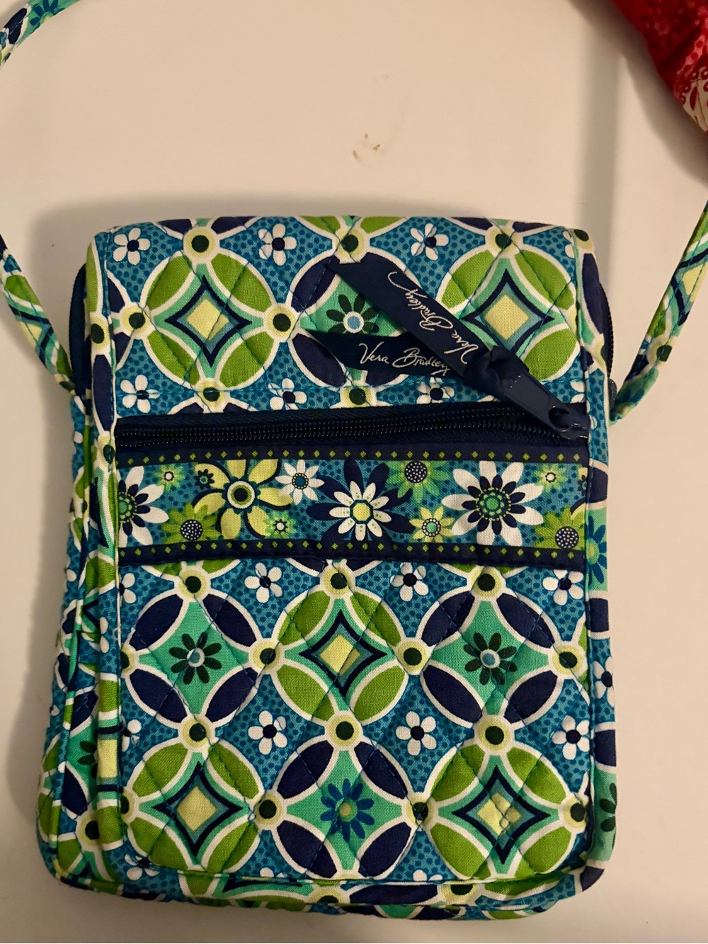 Vera Bradley Blue & Green Daisy Daisy Mini Hipster Bag
